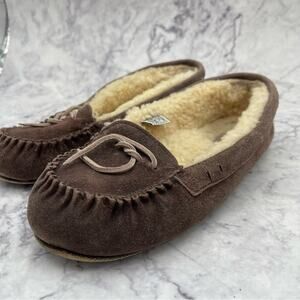 UGG. Leather Soled Sheepskin Slippers. Size 8. In excellent condition!